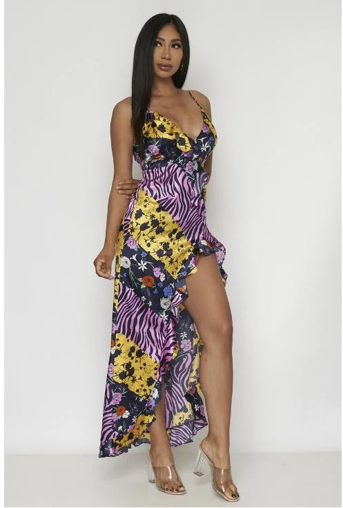 Quality Wear Purple Floral Maxi Sundress