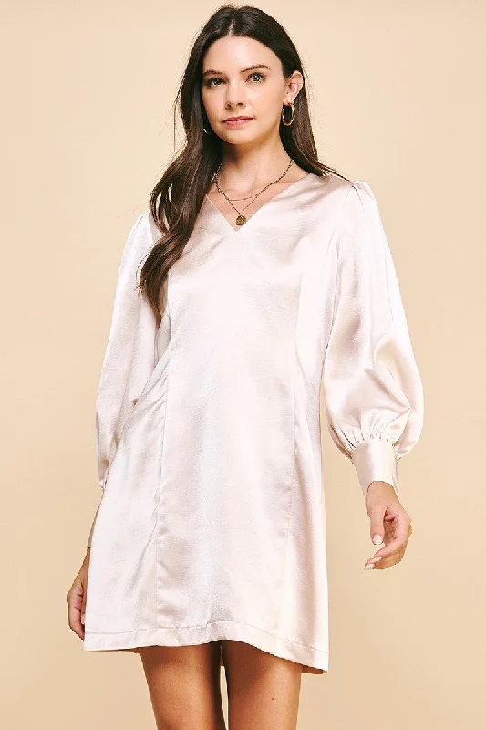 Comfortable Clothes PUFF SLEEVE MINI DRESS