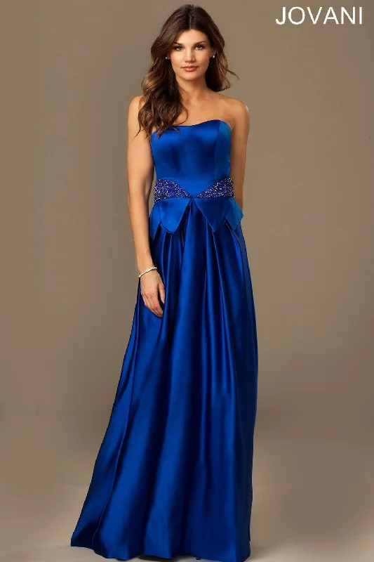 Ride The Style Wave Jovani 20106 Strapless A-line Long Prom Dress