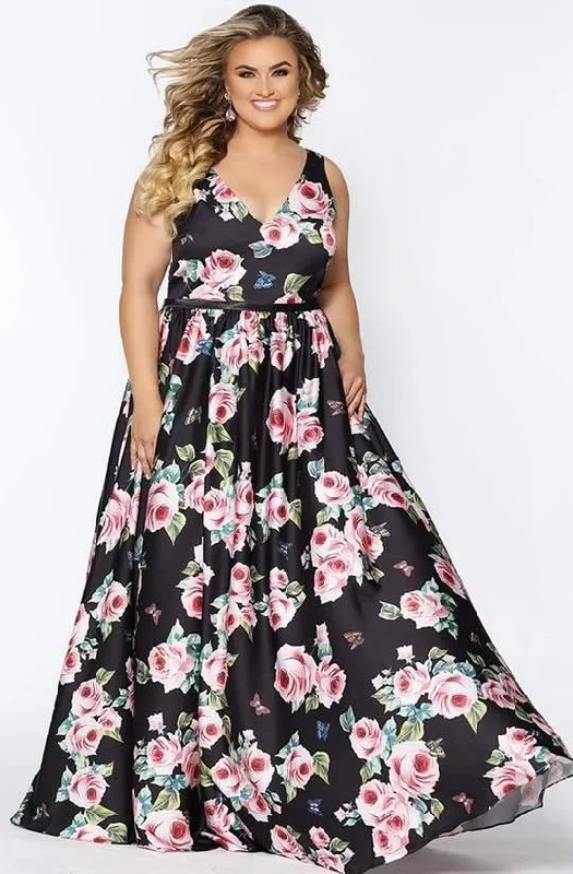 Premium Style Sydneys Closet Print Long Plus Size Formal Dress