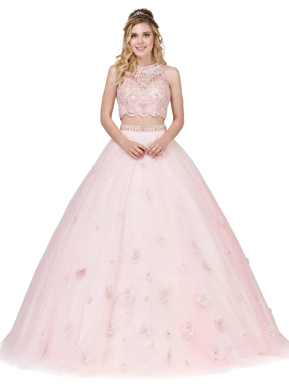 Fashionable Casual Tops Dancing Queen - 1302 Two Piece Embellished Quinceanera Ballgown