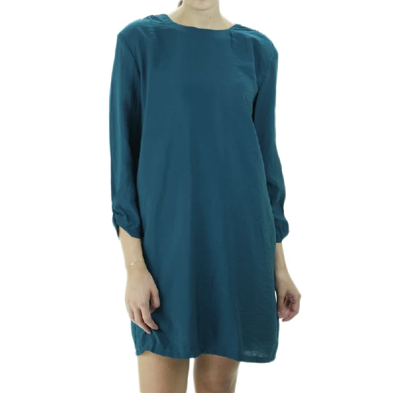 Exclusive Sale Women's 3/4 Sleeve Plain Mini Dress,Dark Green