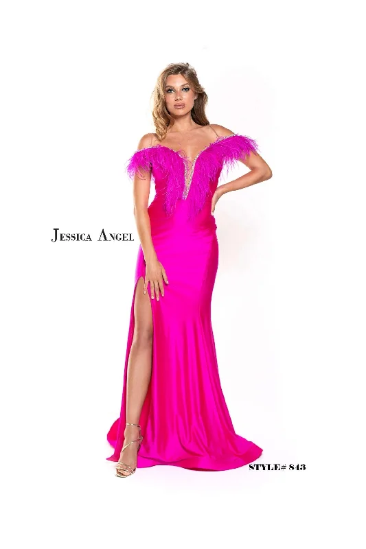 Imeless Style Jessica Angel Off Shoulder Long Formal Dress 843