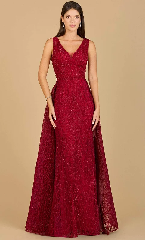 Elegant Women’s Clothing Lara Dresses 29197 - Plunging V-Neck Lace Evening Gown