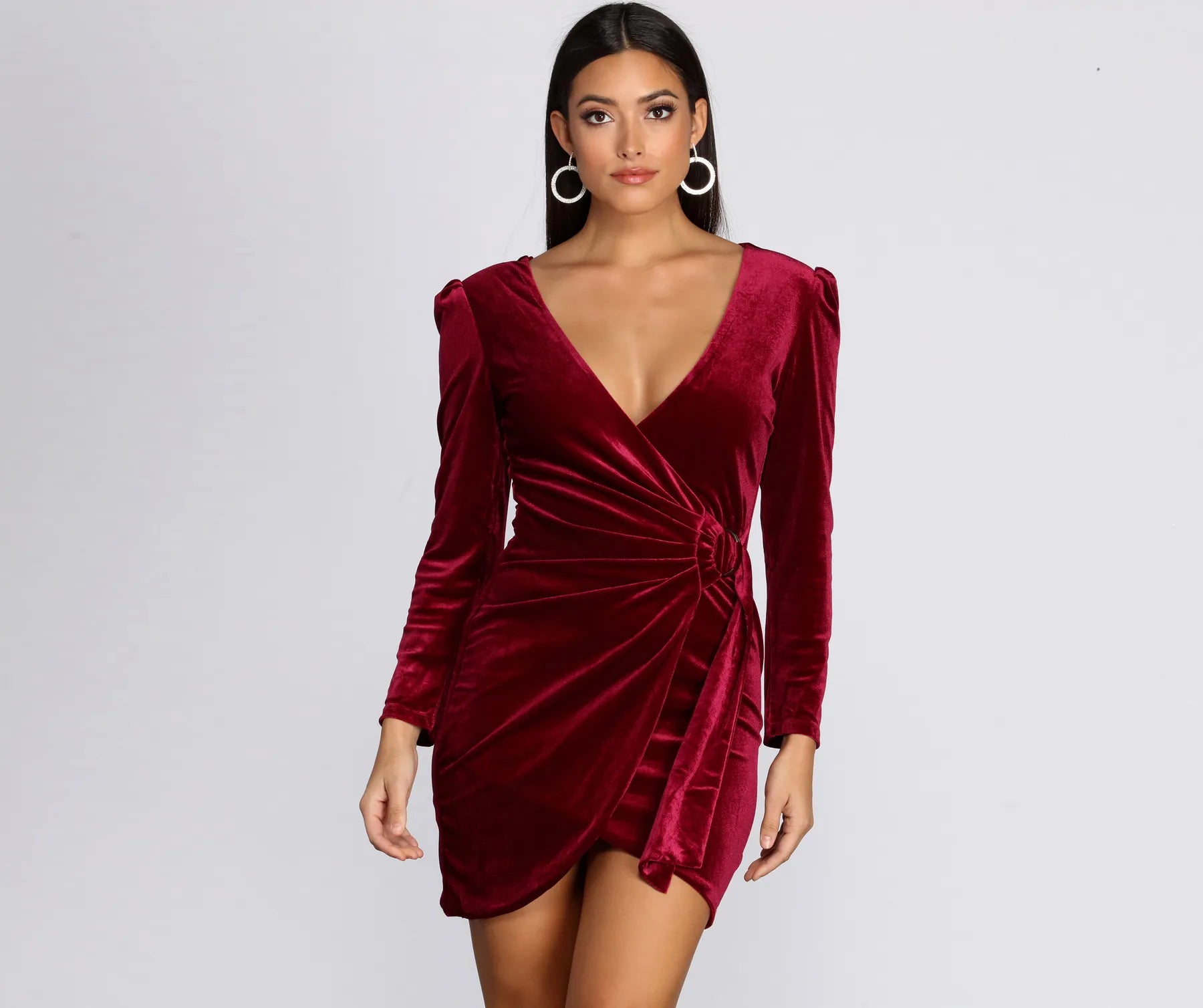 Exclusive Discount Wrapped In Luxe Velvet Mini Dress