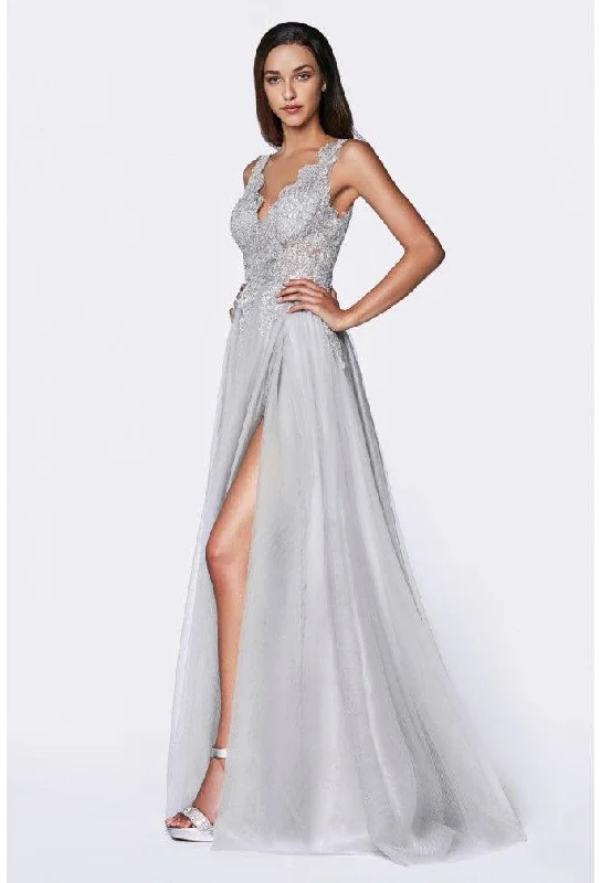 Fashion Forward, Function First Cinderella Divine CE0020 Long Dress Sleeveless A-Line Tulle Prom Gown