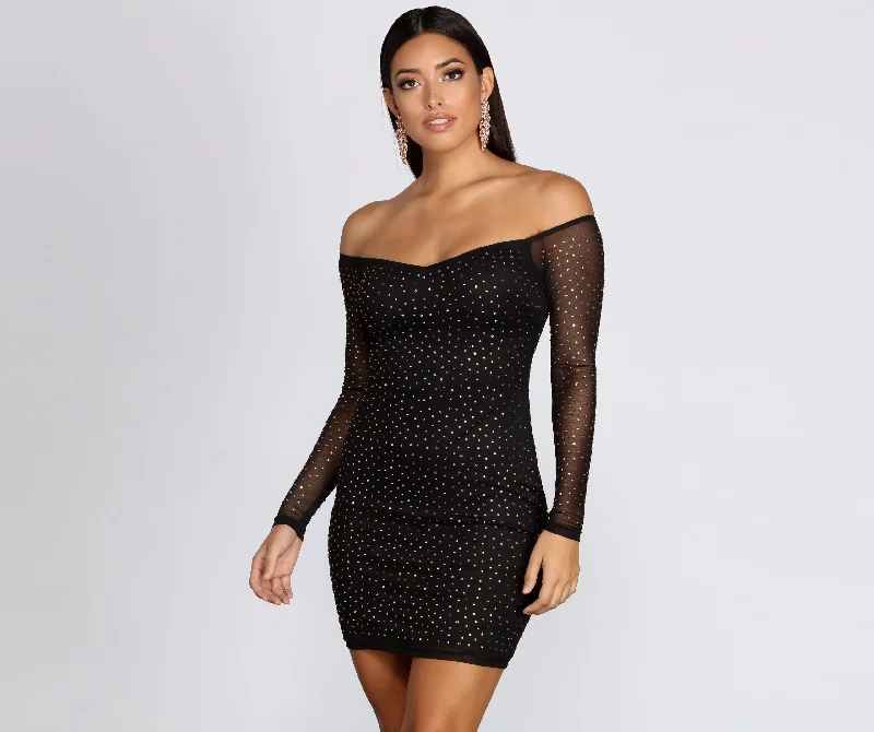 Elegant Attire For The Modern Lady Under The Lights Heat Stone Mini Dress