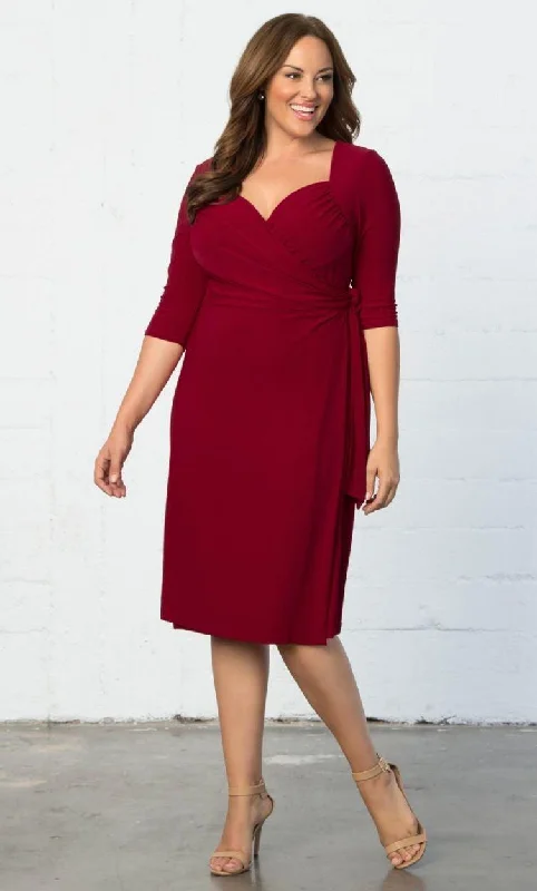 Odd Size Clearance Sale Kiyonna Sweetheart Knit Wrap Short Dress Plus Size