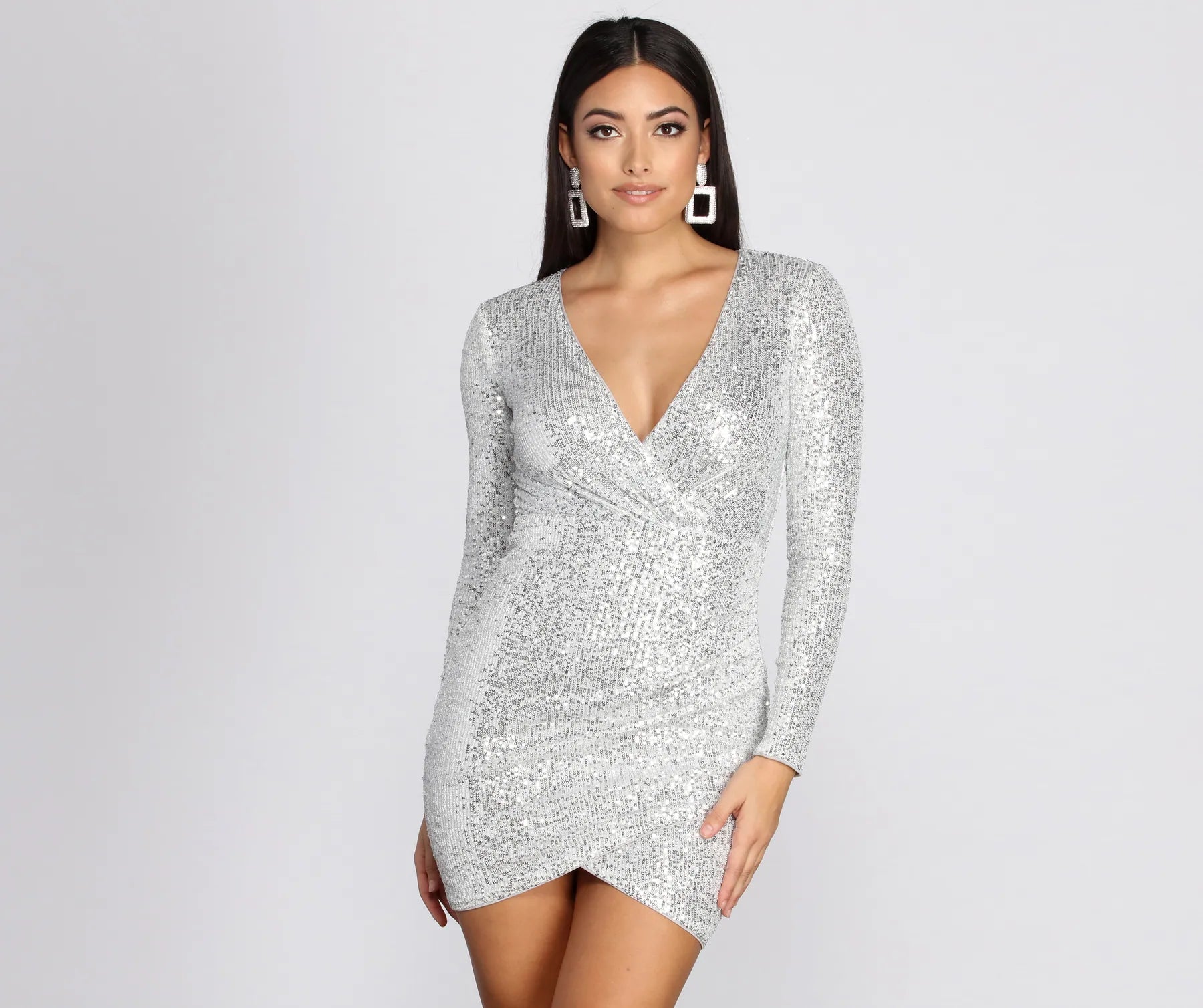 New Styles Just In Shimmering Sequins Mini Dress