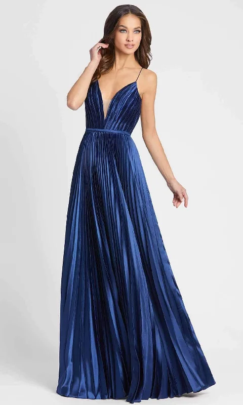 Cool Prices Ieena Duggal - 49039I V-Neck Spaghetti Strap Accordion Pleated Gown