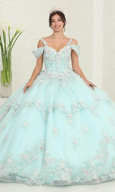 Discover Now May Queen LK258 - Applique Cold Shoulder Ballgown