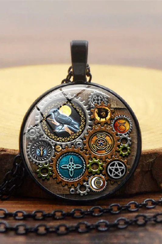 Wardrobe Refresh Steampunk Mechanical Time Gem Necklace