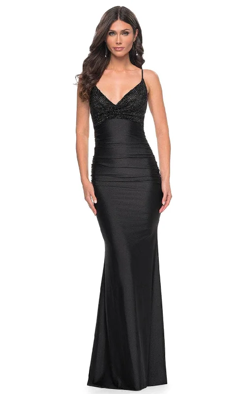 Seasonal Fashion La Femme 32319 - Sleeveless Open Tie-Back Prom Gown