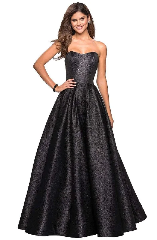 Women’s High Street Fashion La Femme - 27280 Sweetheart Fitted Pleated Ballgown