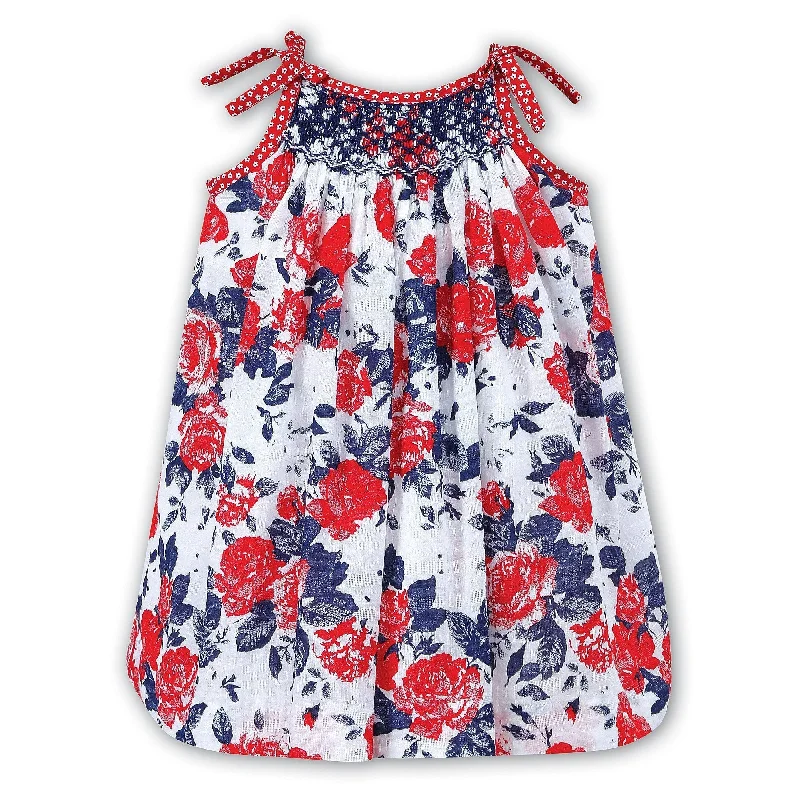 Runway Inspired Wear Sarah Louise Red White & Blue Floral Shift Dress