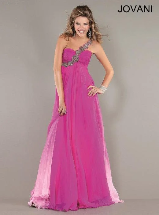 Versatile Outfits Jovani 159204 Prom Long One Shoulder Formal Dress