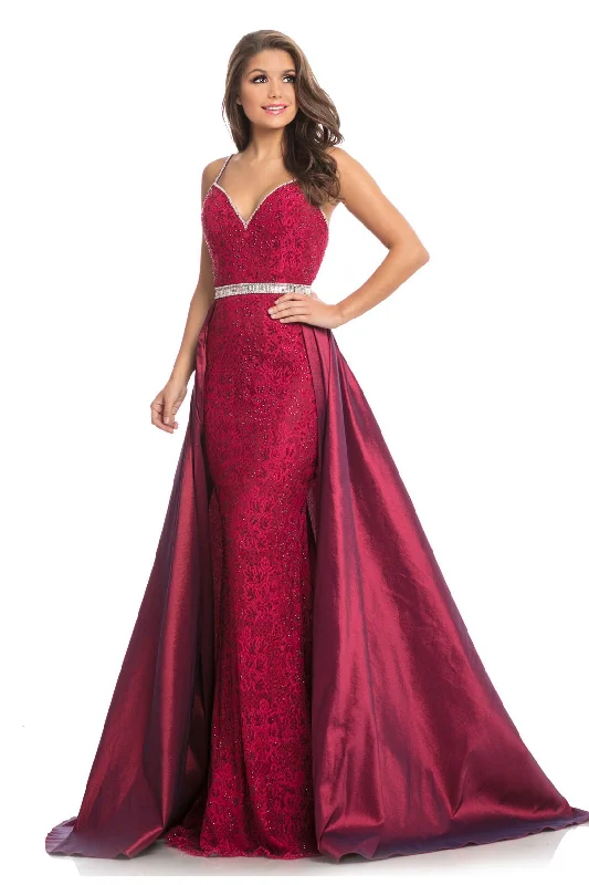 Absurdly Cheap Sale Johnathan Kayne 7242 Size 10 Raspberry Prom Dress Lace Pageant Gown OverSkirt Crystal Waistline Belt