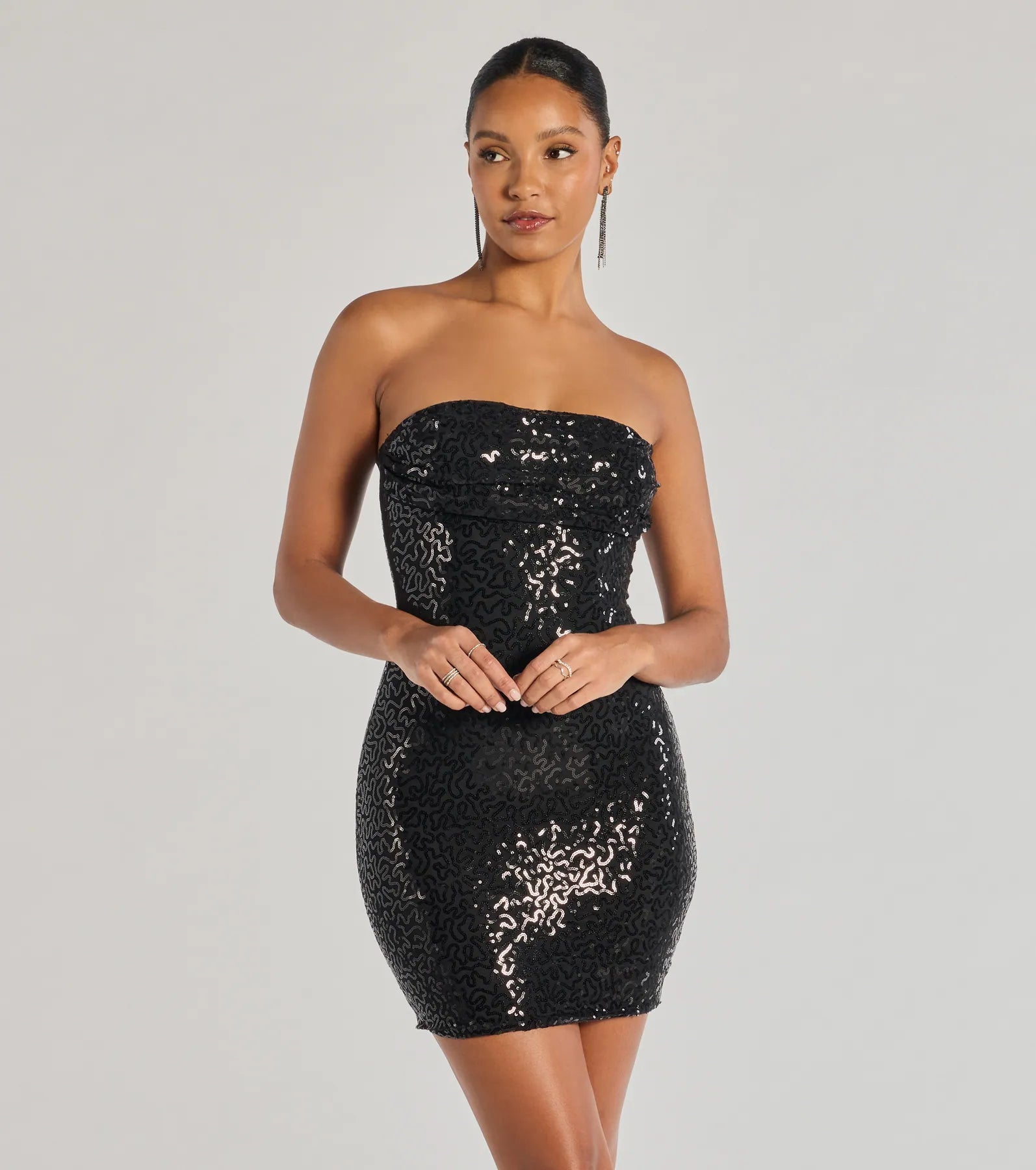 Daily Deals Shimmer All Night Strapless Sequin Mini Dress