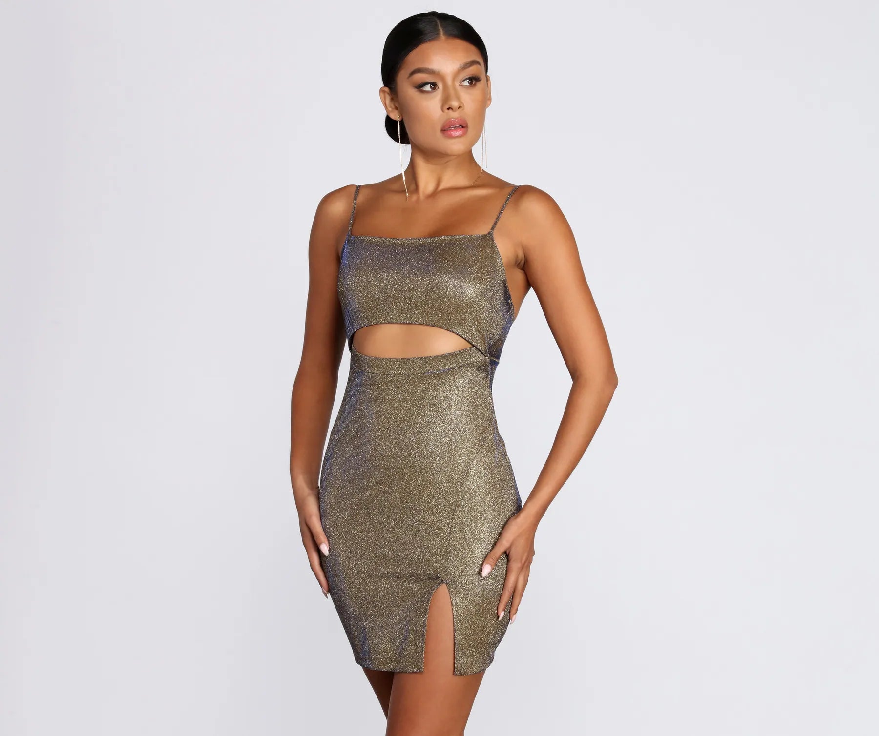 Limited Time Offers Party With Me Glitter Mini Dress