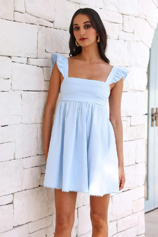 Boutique Styles Ready For Brunch Mini Dress Blue