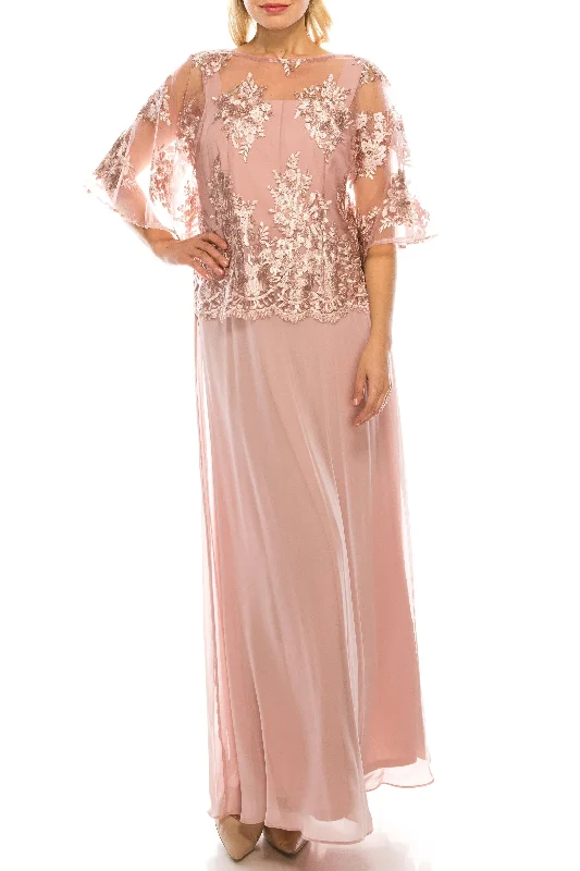 Premium Fashion Le Bos Rose Long Formal Mother of the Bride Dress