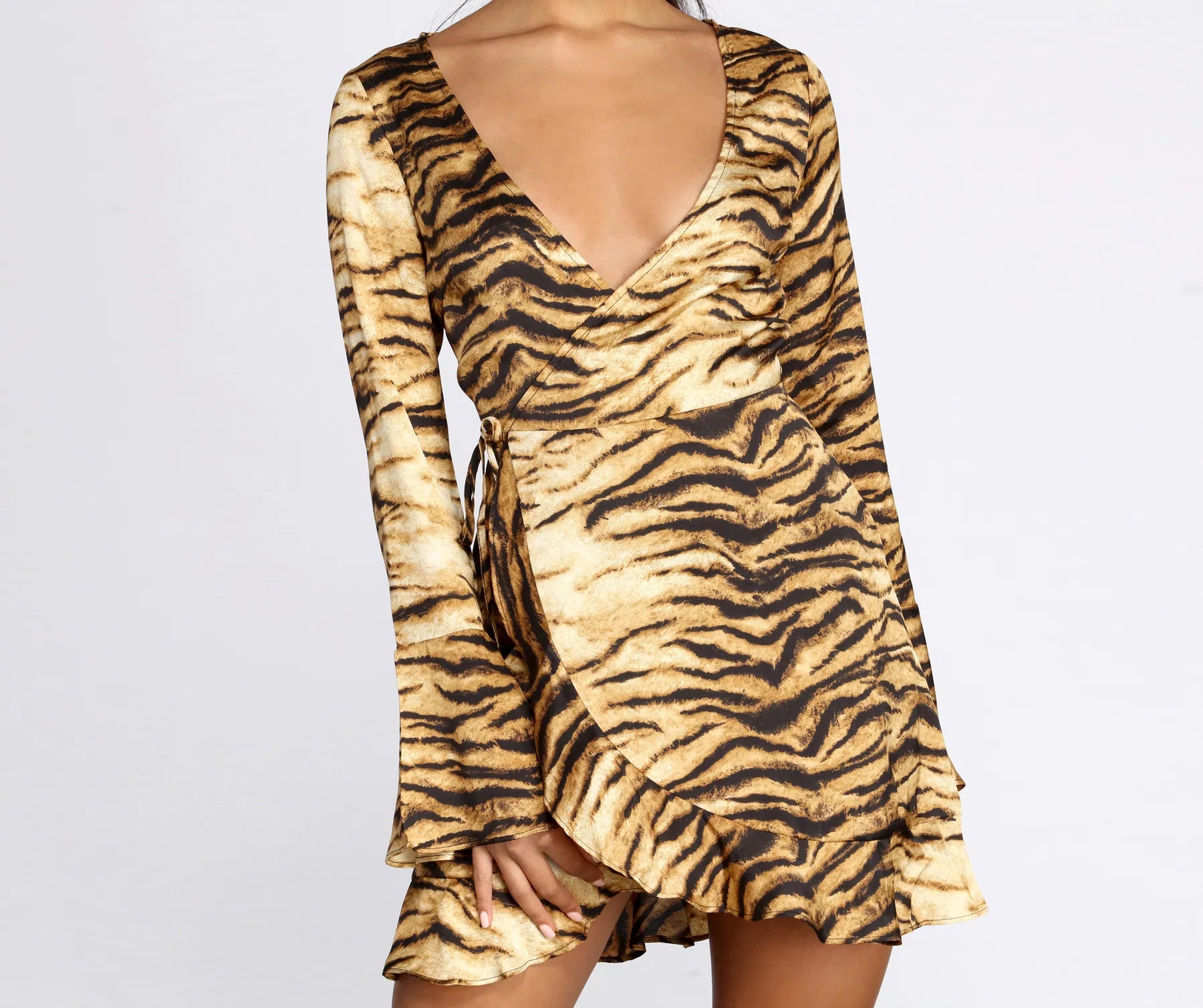 Modern Women’s Apparel Fierce And Fiesty Wrap Mini Dress