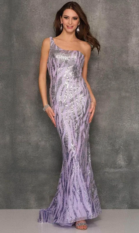 Clearance Sale, All Cheap Dave & Johnny 10723 - One Shoulder Glitter Prom Gown