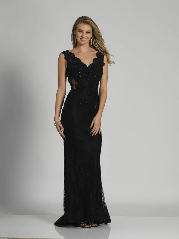 Redefining Women's Fashion Dave & Johnny V-neck Fitted Lace Gown A6526 - 2 pc Black In Sizes 4 & 6 Available