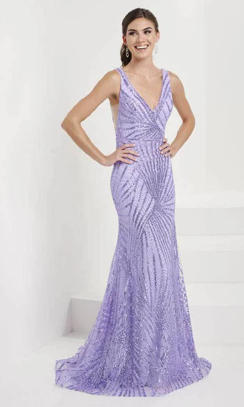 Quality Wear Tiffany Designs 16073 - Deep V-Neck Trumpet Evening Gown