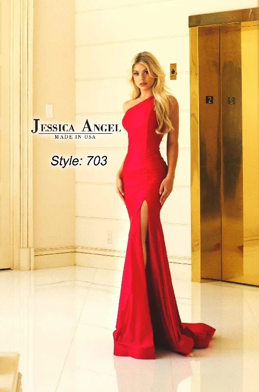 Fashion Forward Femininity Jessica Angel One Shoulder Long Formal Dress 703