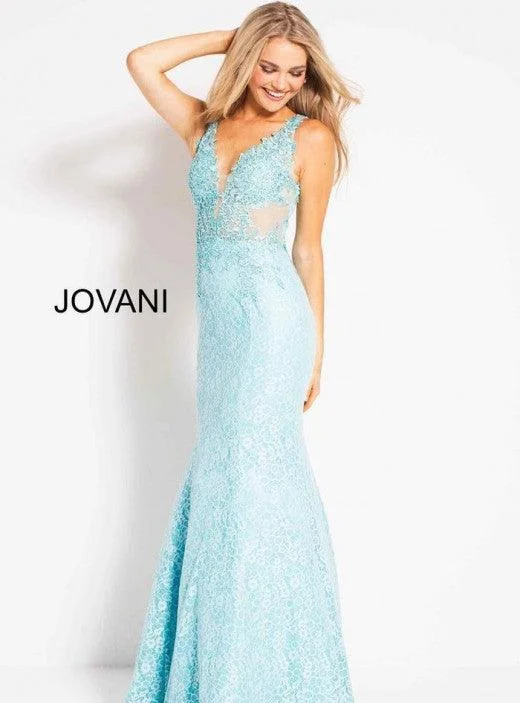 Relaxed Style Jovani 47561 Prom Long Sleeveless Formal Lace Dress