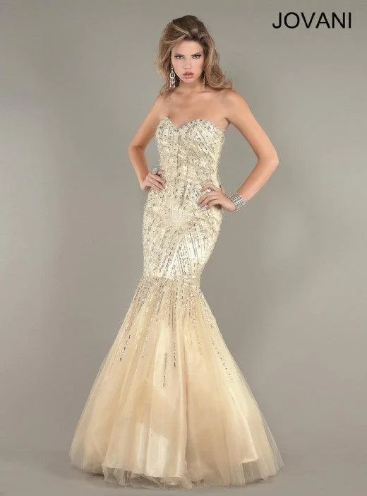 Current Trends Jovani 3563 Prom Long Strapless Mermaid Dress