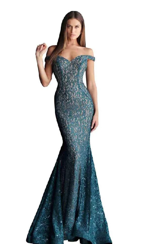 Special Offers Jovani 64521 Long Off Shoulder Formal Dress