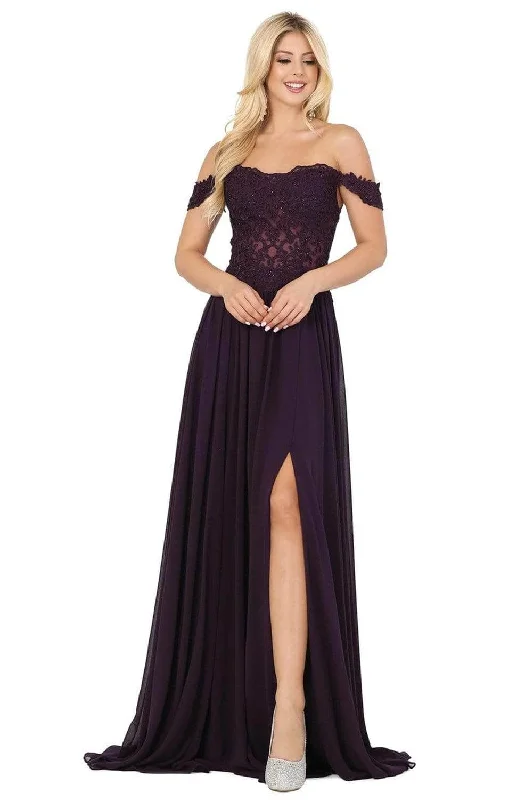 Plus Size Women’s Fashion Dancing Queen - Off Shoulder Lace Gown with Lace 2933