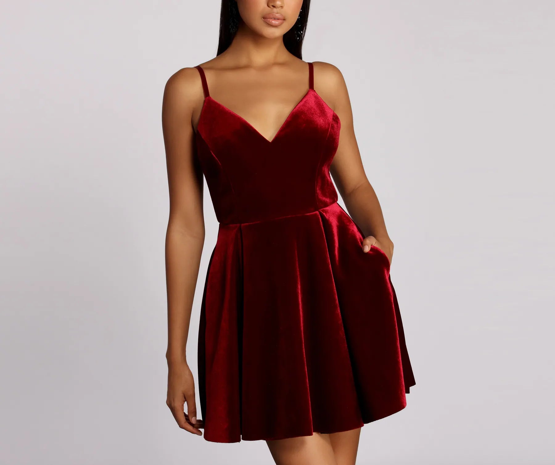 Style Your Wardrobe Lily Bonded Velvet Mini Dress