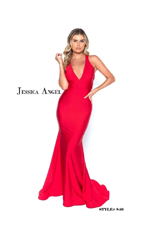 Trendy Women's Wear Jessica Angel Halter Long Formal Dress 846