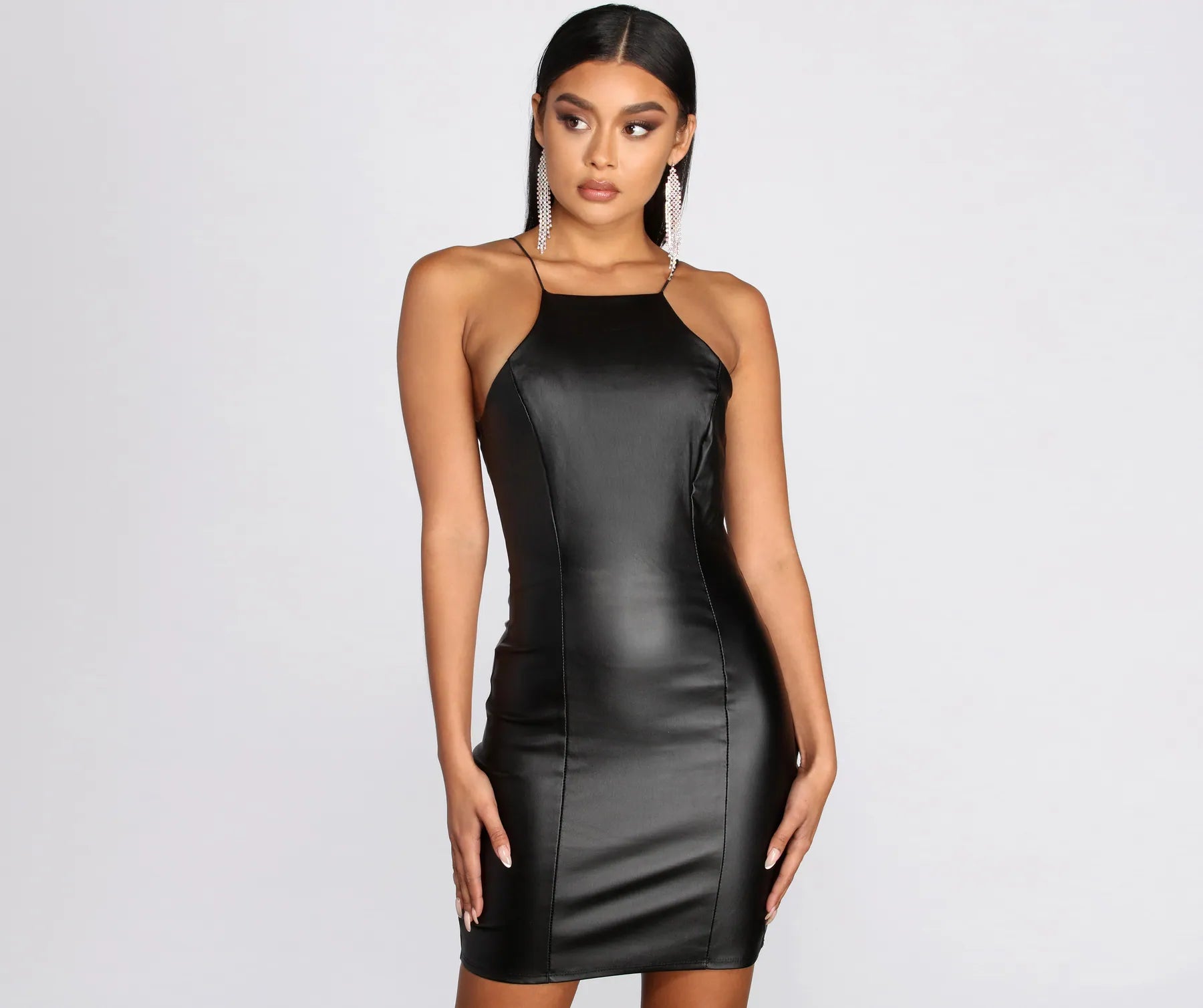 New Season Fashion Preview Keep It Edgy Faux Leather Mini Dress