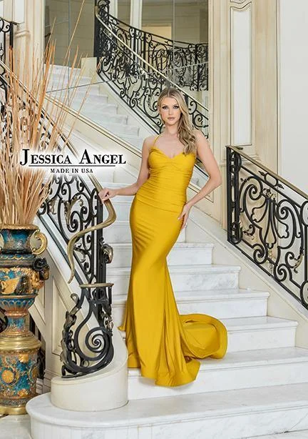 Exclusive Discount Jessica Angel Spaghetti Strap Long Formal Gown 813