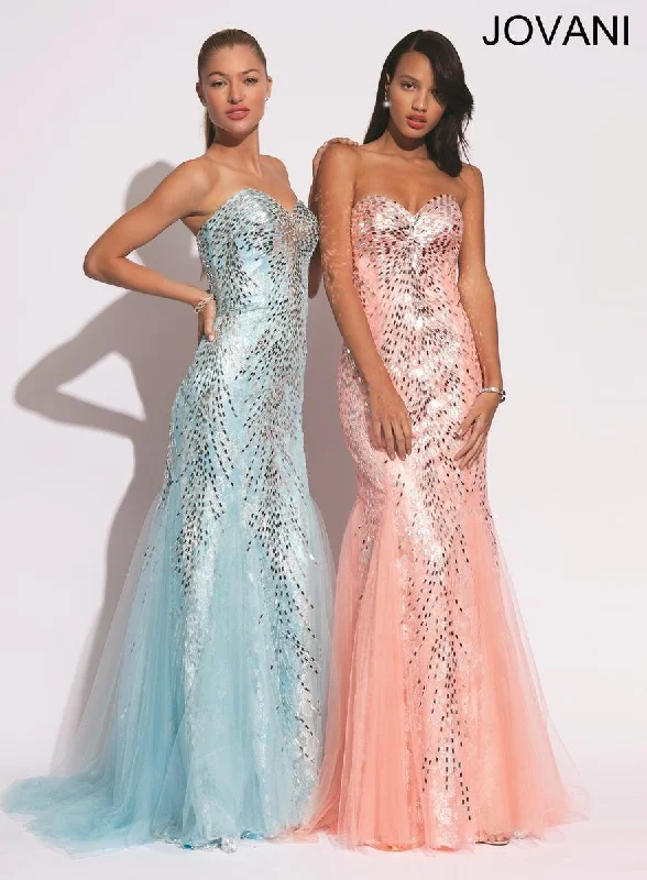 Glamorous Evening Wear Jovani 88311 Long Prom Strapless Evening Dress