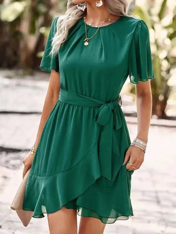 Glamorous Evening Wear Layered Chiffon Mini Dress