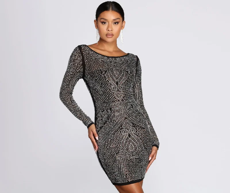 Seasonal Clearance On One Studded Mini Dress