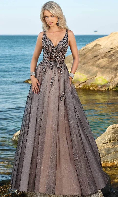 High Street Women’s Fashion for Trendy Shoppers Blush by Alexia Designs 5879 - Beaded Tulle Semi-Ballgown