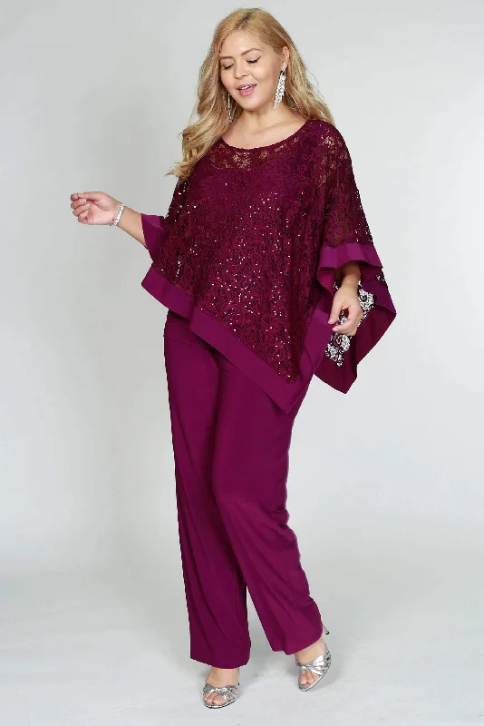 Unbeatable Prices R&M Richards 2289W Plus Size Formal Cape Pant Suits