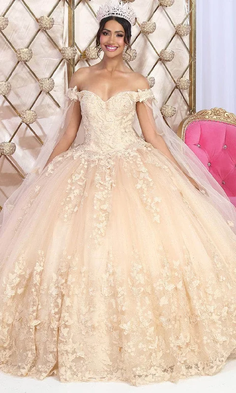 Trendy Aesthetics May Queen LK236 - Off Shoulder Butterfly Ballgown