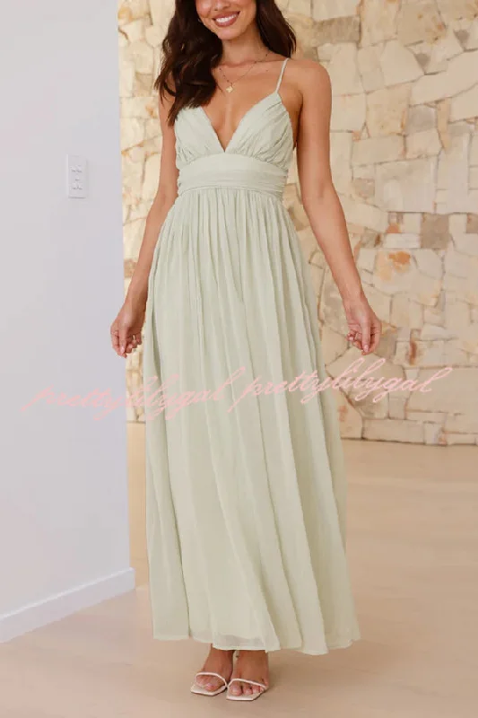 Seasonal Sale Solid Color Sexy Suspender Backless Lace-up Slim Maxi Dress