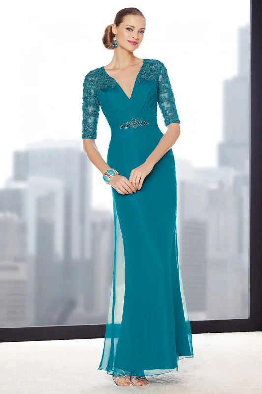 Ride The Style Wave Alyce Paris Mother Of The Bride 29711 V-Neck Chiffon and Lace Evening Gown