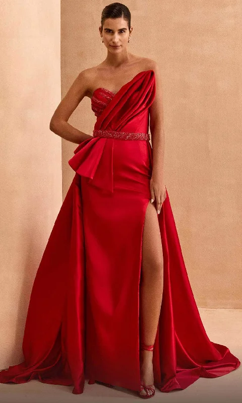 Flash Sale Online MNM Couture V07353 - Draped V-Neck Evening Gown