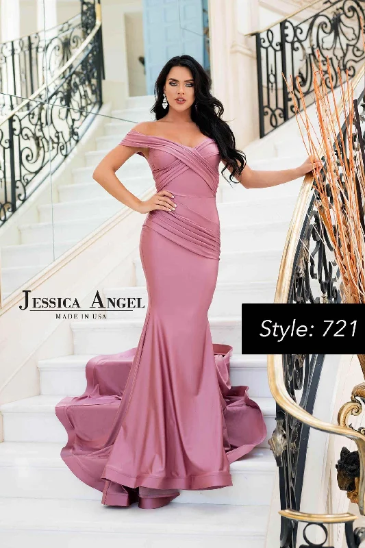 Runway Inspired Wear Jessica Angel Off Shoulder Long Formal Evening Gown 721