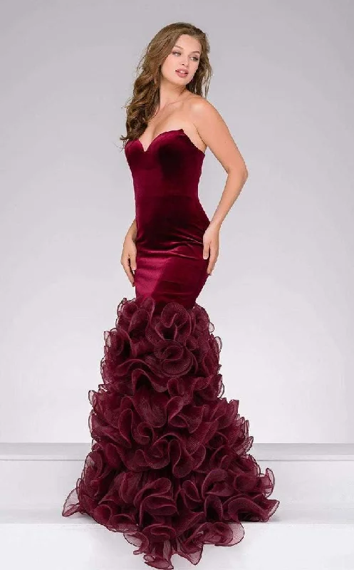 Massive Savings Jovani 46609 Velvet Mermaid Long Prom Dress