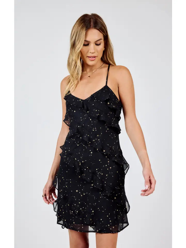 Bold Fashion STARRY EYES RUFFLE MINI DRESS